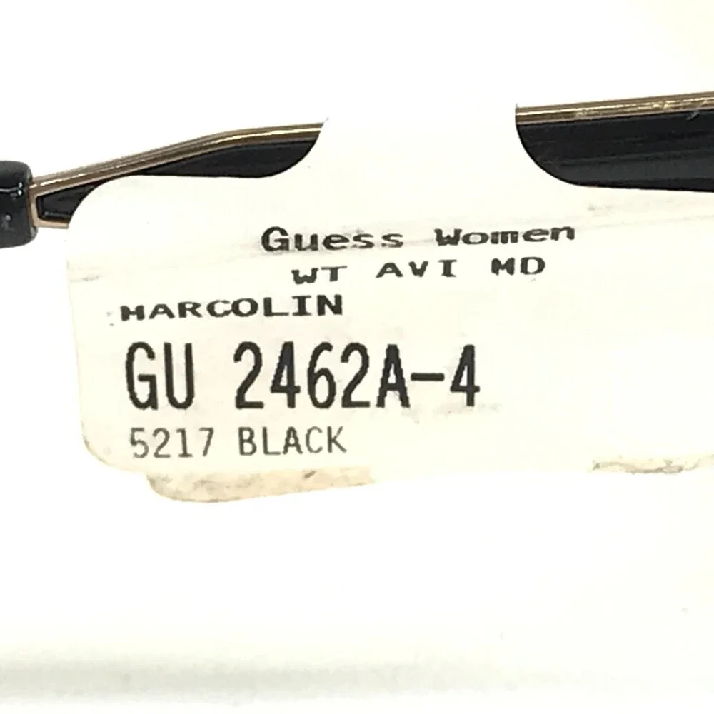Guess Eyeglasses Frames GU2462A-4 001 Black Gold Cat Eye Full Rim 52-17-140